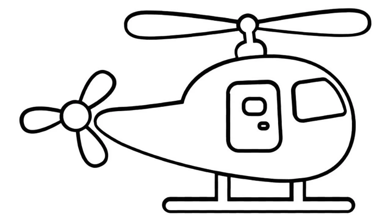Вертолет раскраска для детей. Картинка