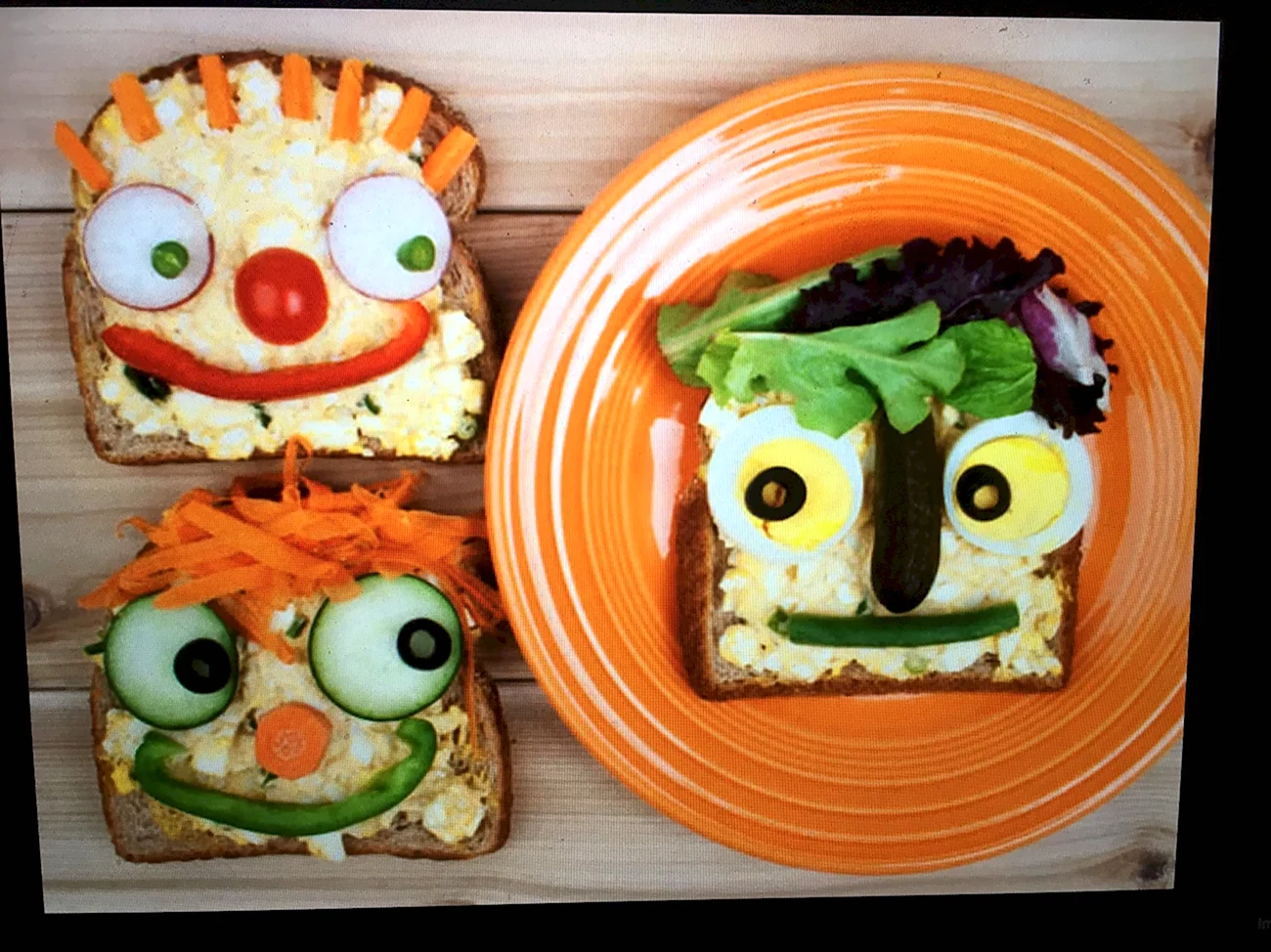 Веселые бутерброды для детей. Картинка