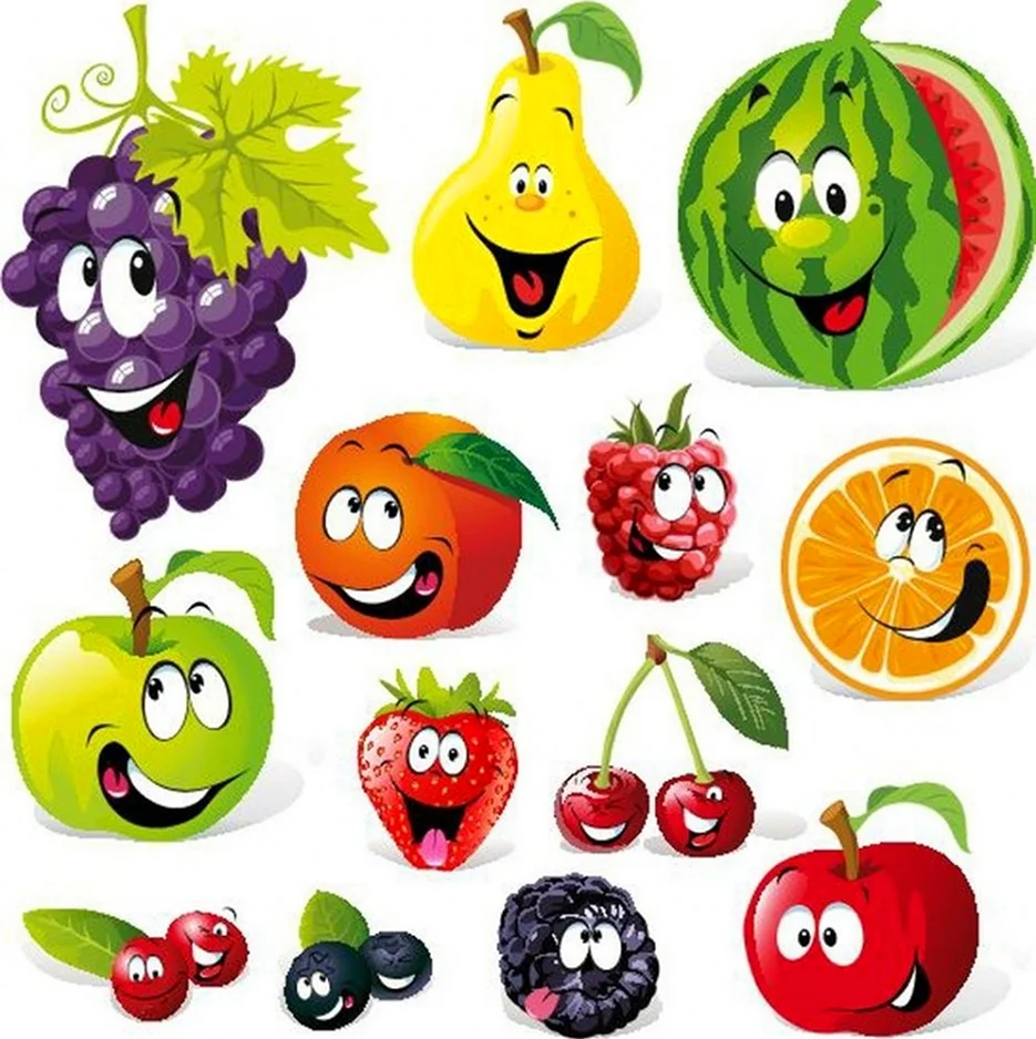 Веселые фрукты. Красивая картинка