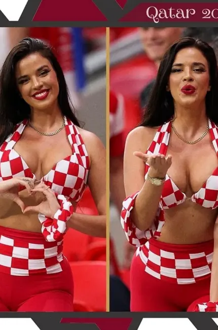 Видео поддержка сб Хорватии по футболу. Красивая девушка