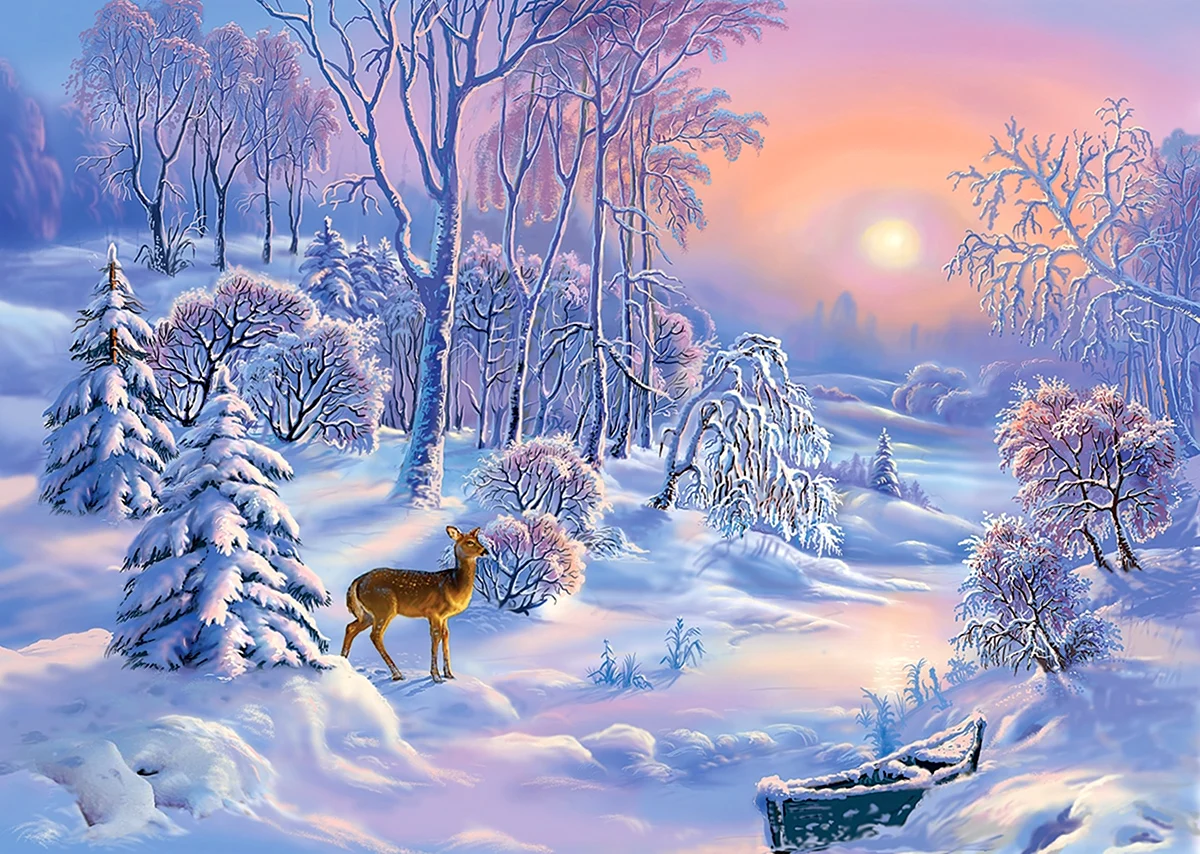 Виктор Цыганов художник зима. Красивая картинка