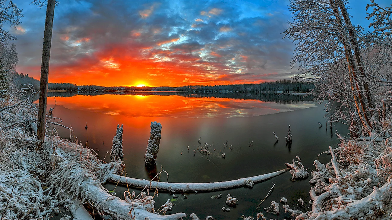 Виштынецкое озеро зимой
