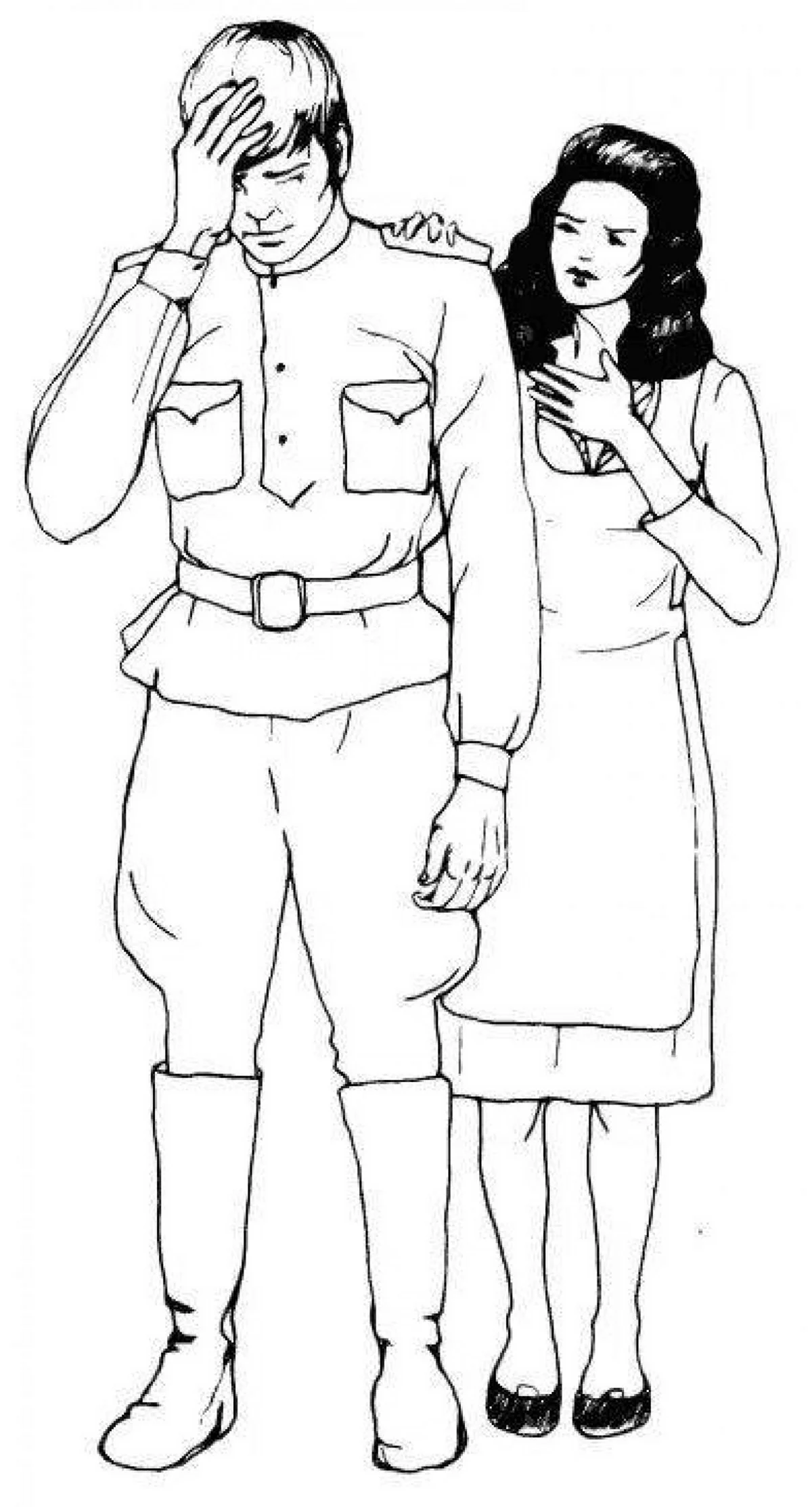 Военная медсестра раскраска для детей. Для срисовки
