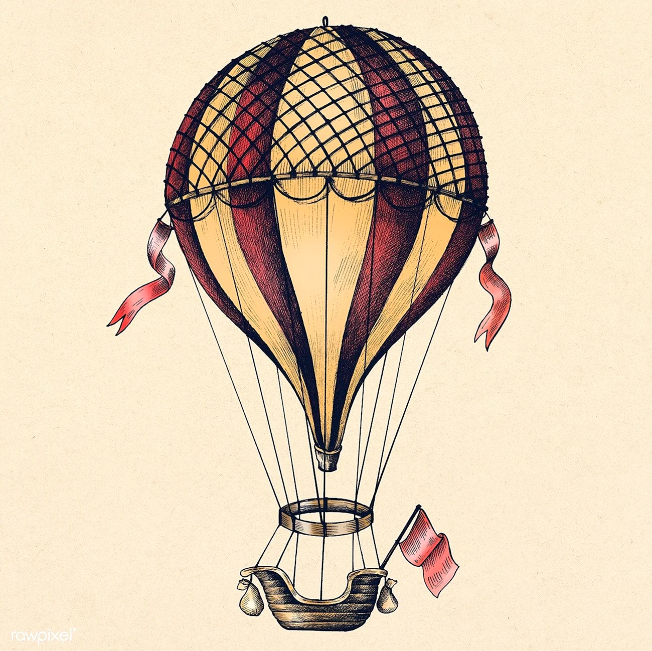 Воздушный шар иллюстрация. Для срисовки