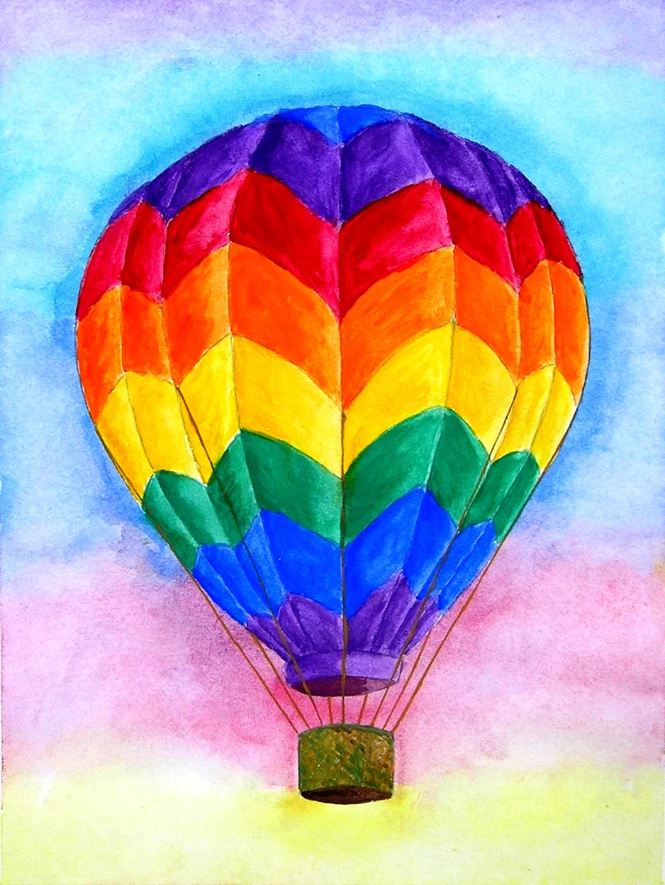 Воздушный шар рисунок гуашью. Для срисовки