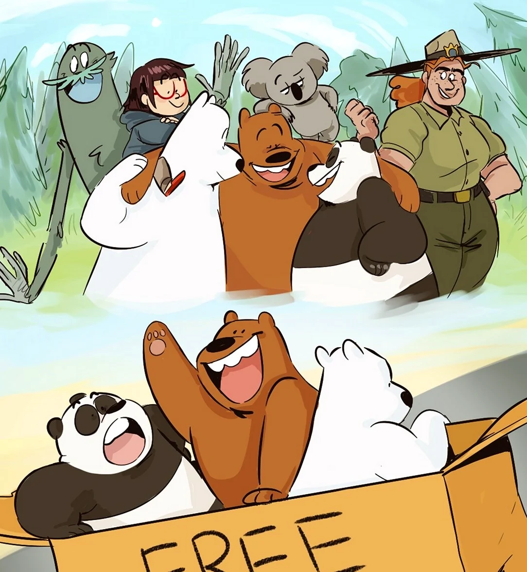 We bare Bears Чарли и Панда. Картинка из мультфильма