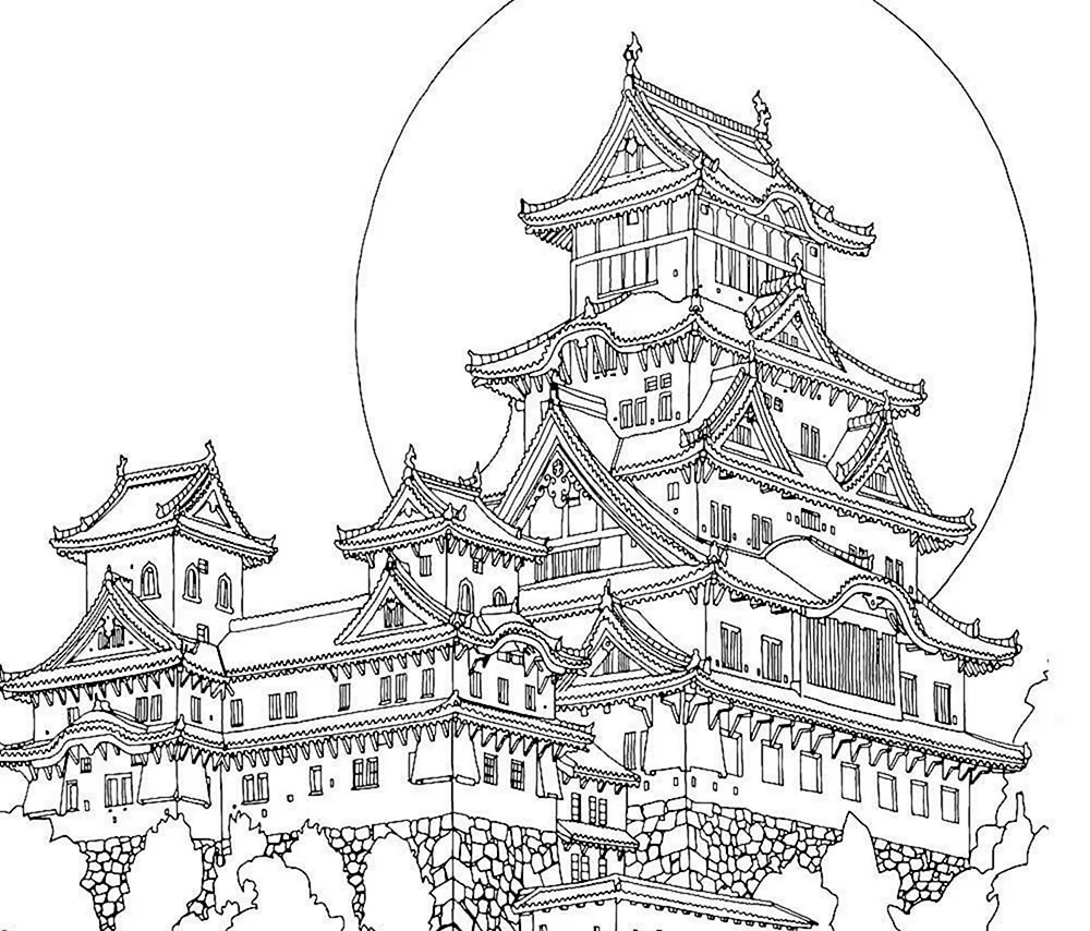 Замок Химэдзи Япония чертежи. Для срисовки