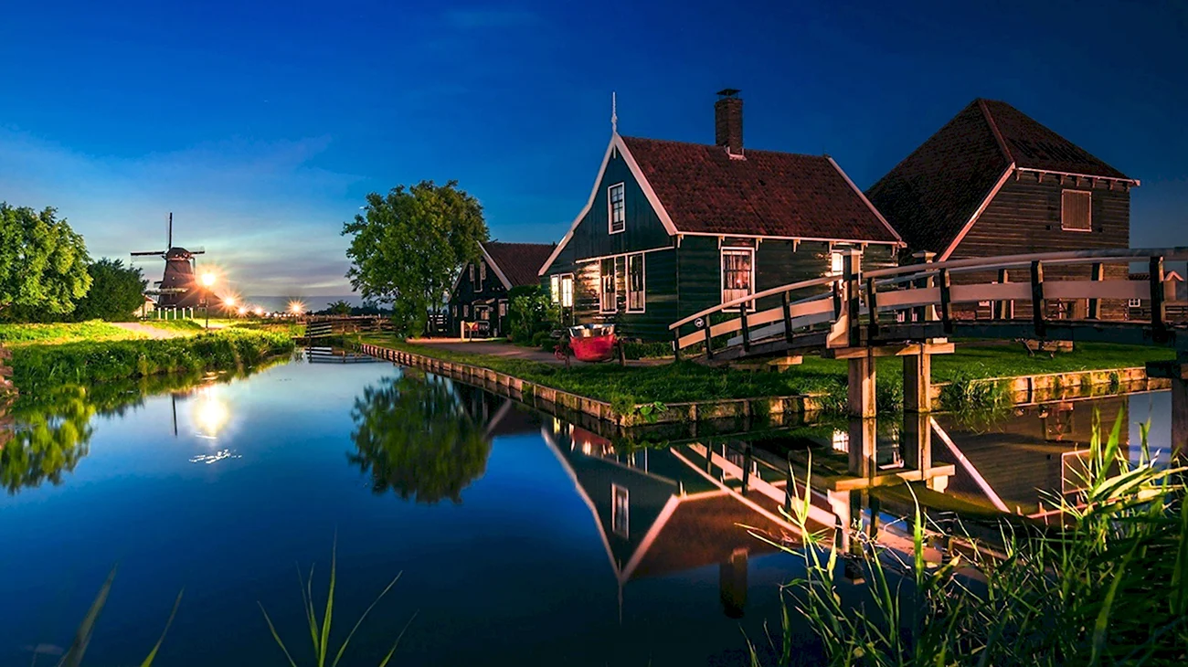 Зансе Сханс Нидерланды природа. Красивая картинка