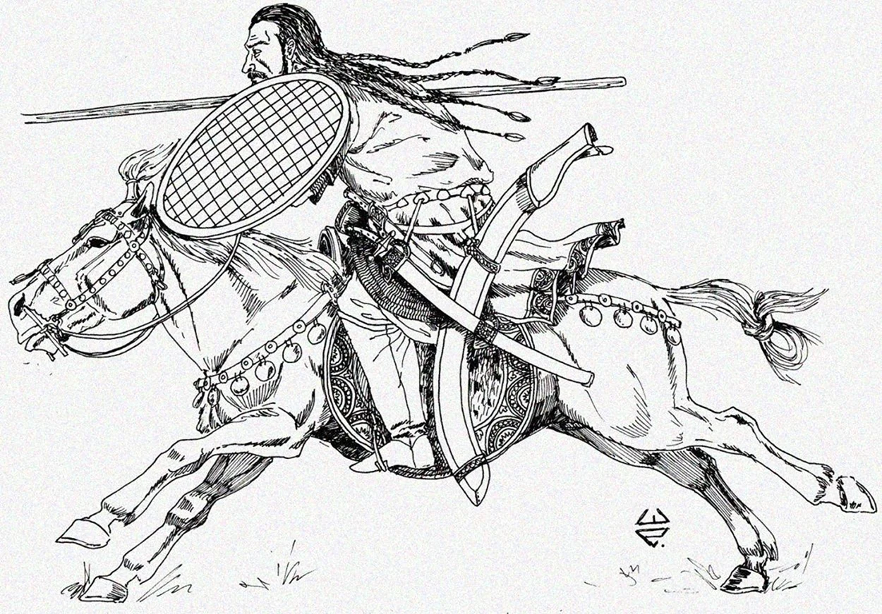 Зарисовка монгольского воина. Для срисовки