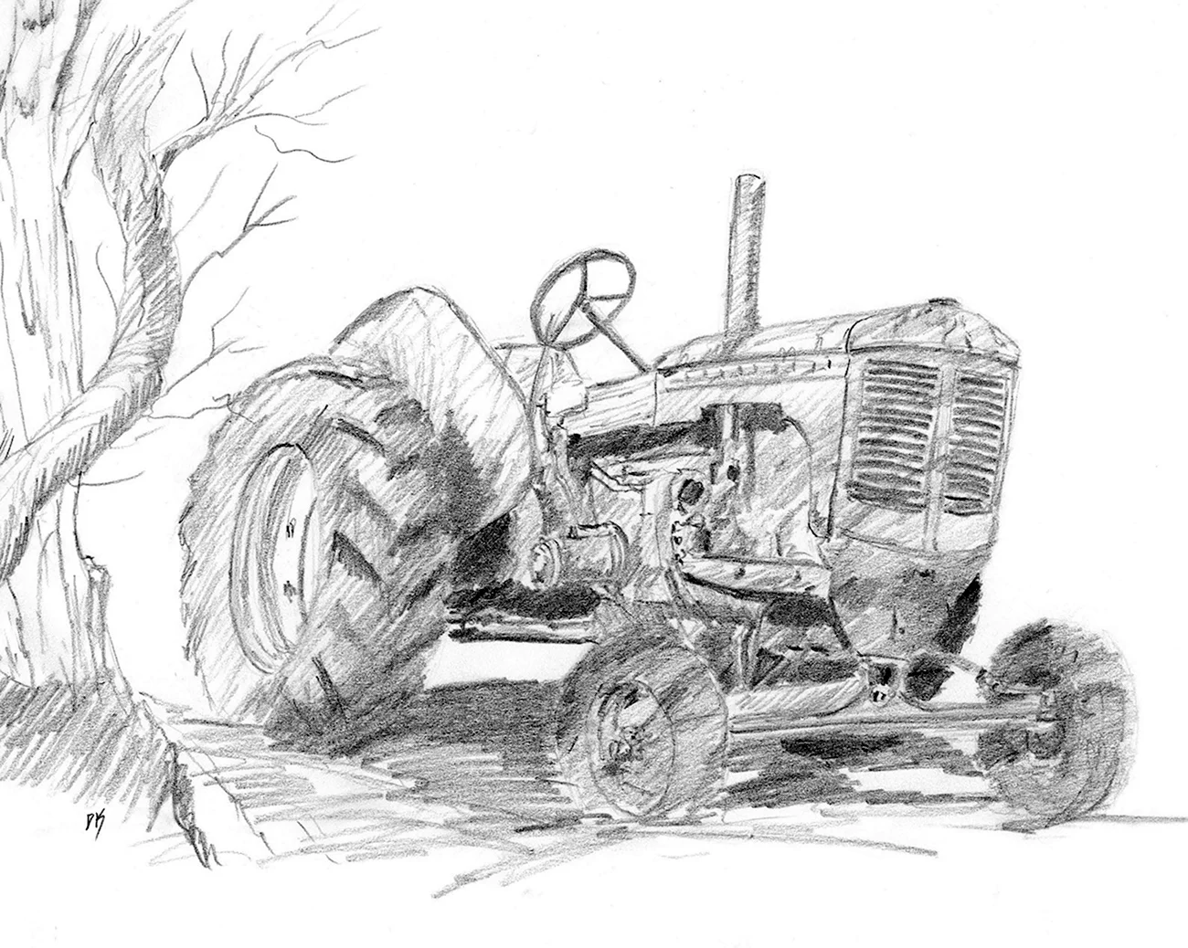 Зарисовки трактора. Для срисовки