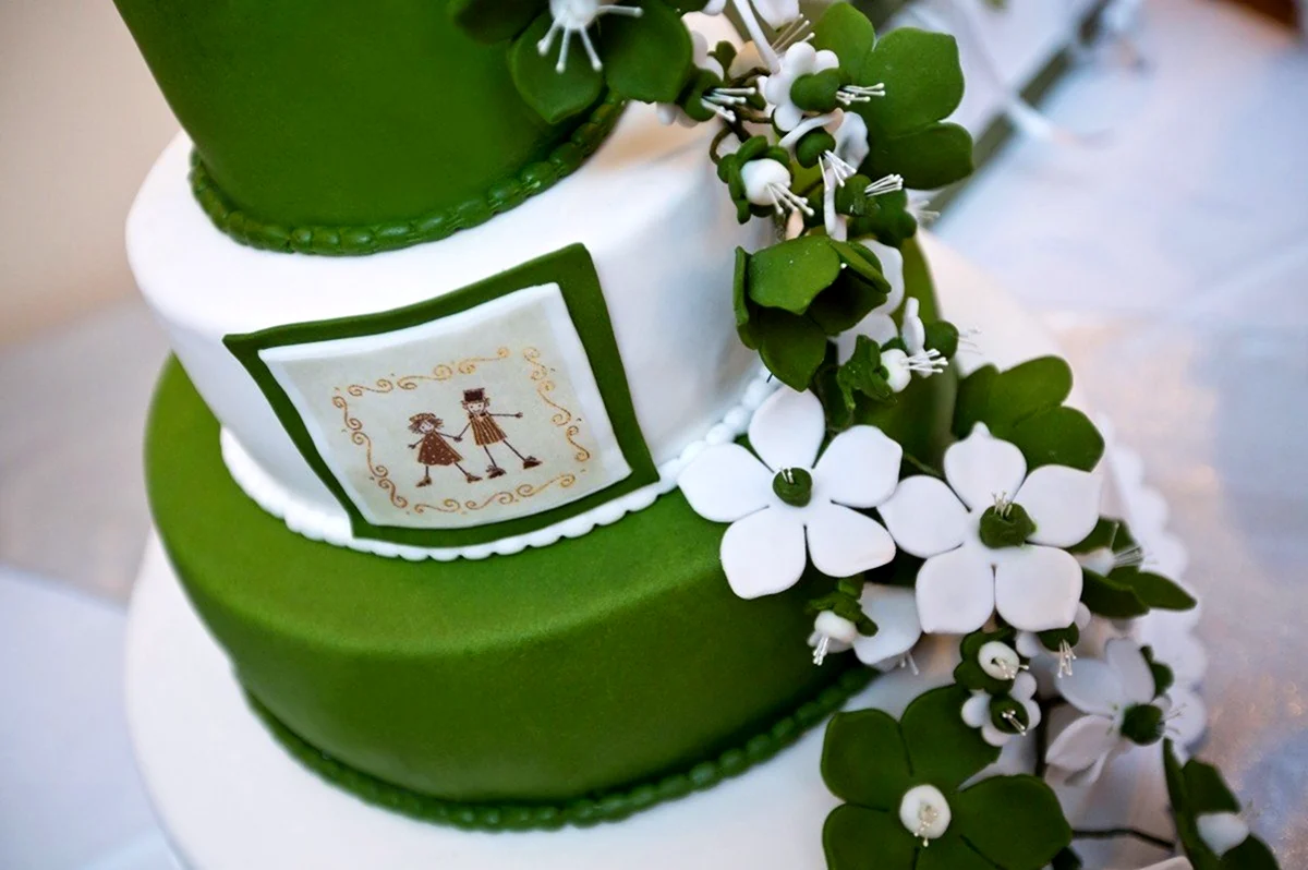 Зеленый торт. Поздравление с годовщиной свадьбы