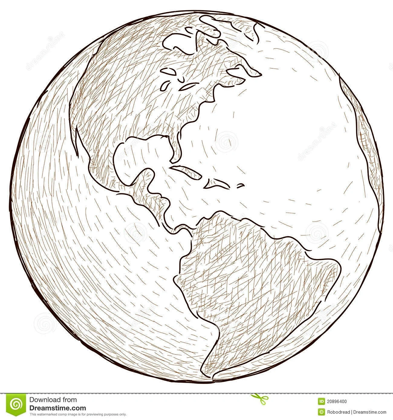 Земной шар карандашом. Для срисовки