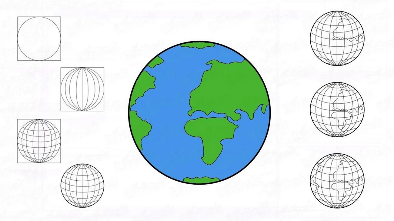Земной шар рисунок карандашом. Для срисовки