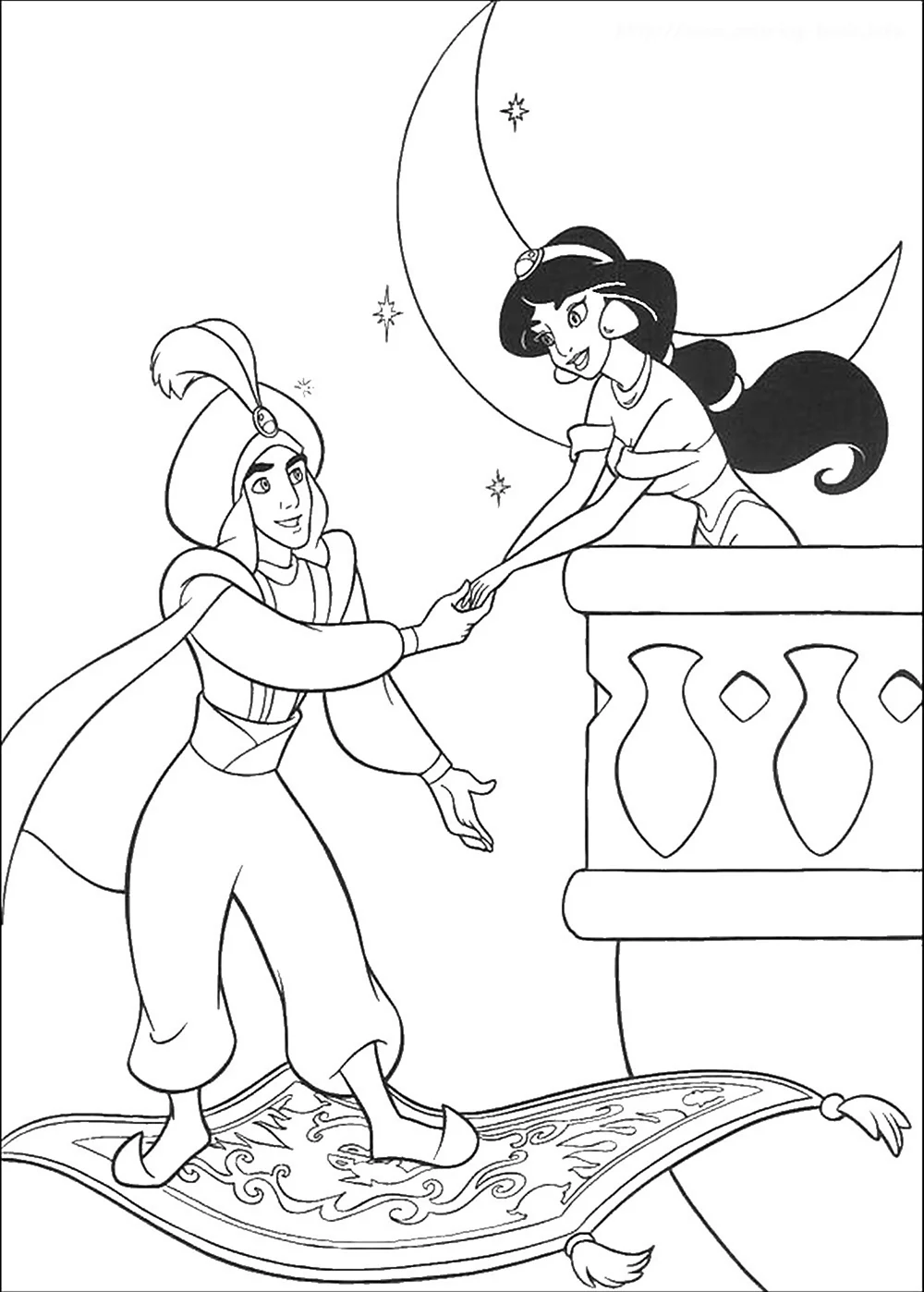 Жасмин и алладин раскраска Джинн. Картинка из мультфильма