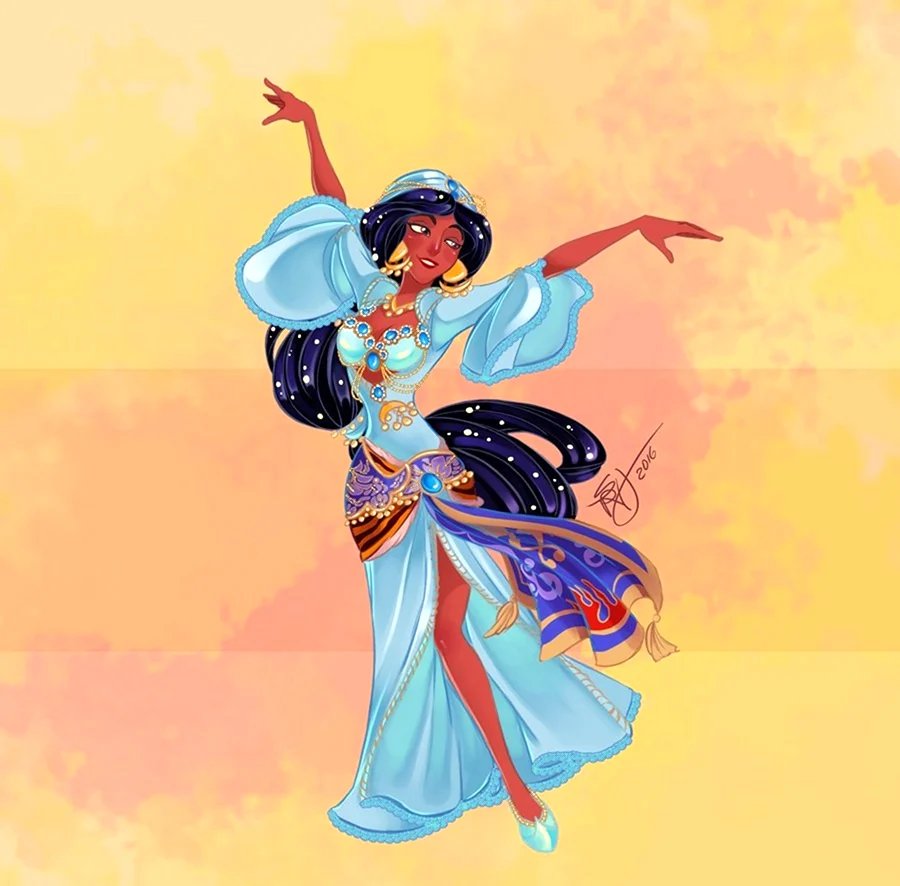 Жасмин принцесса Дисней танец живота. Картинка из мультфильма