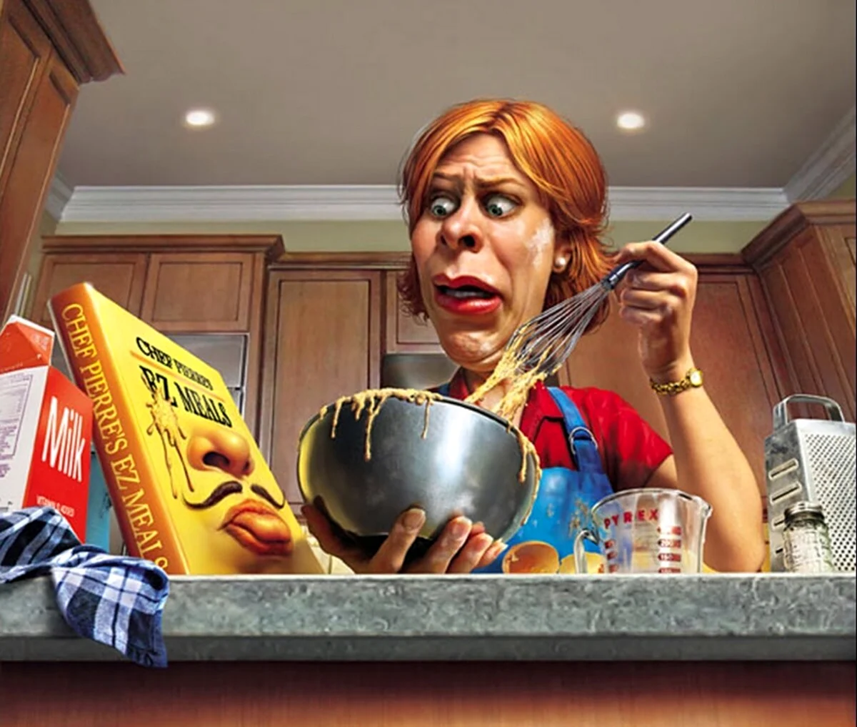Женщина на кухне карикатура. Картинка