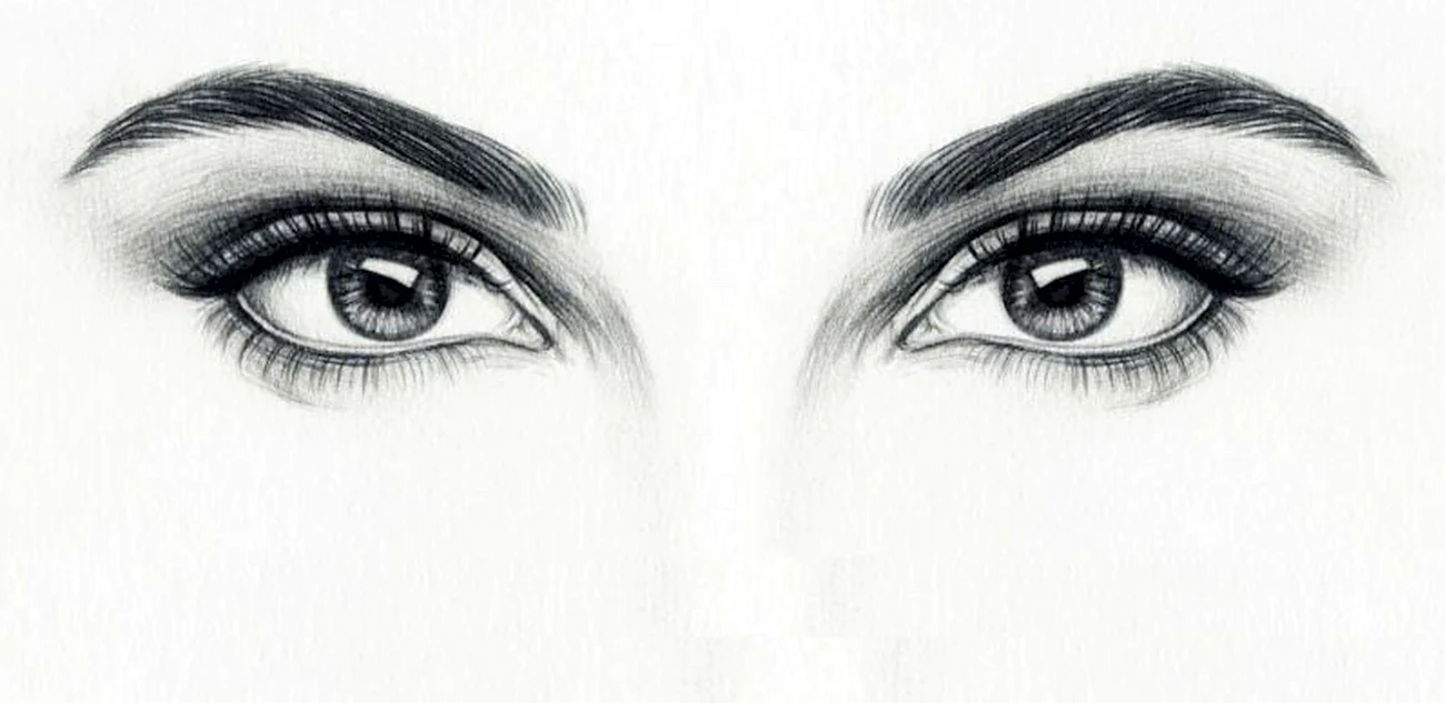 Женские глаза карандашом. Красивая картинка