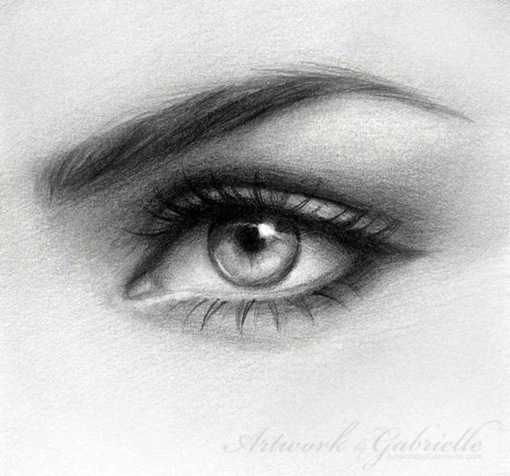 Женские глаза карандашом. Красивая картинка
