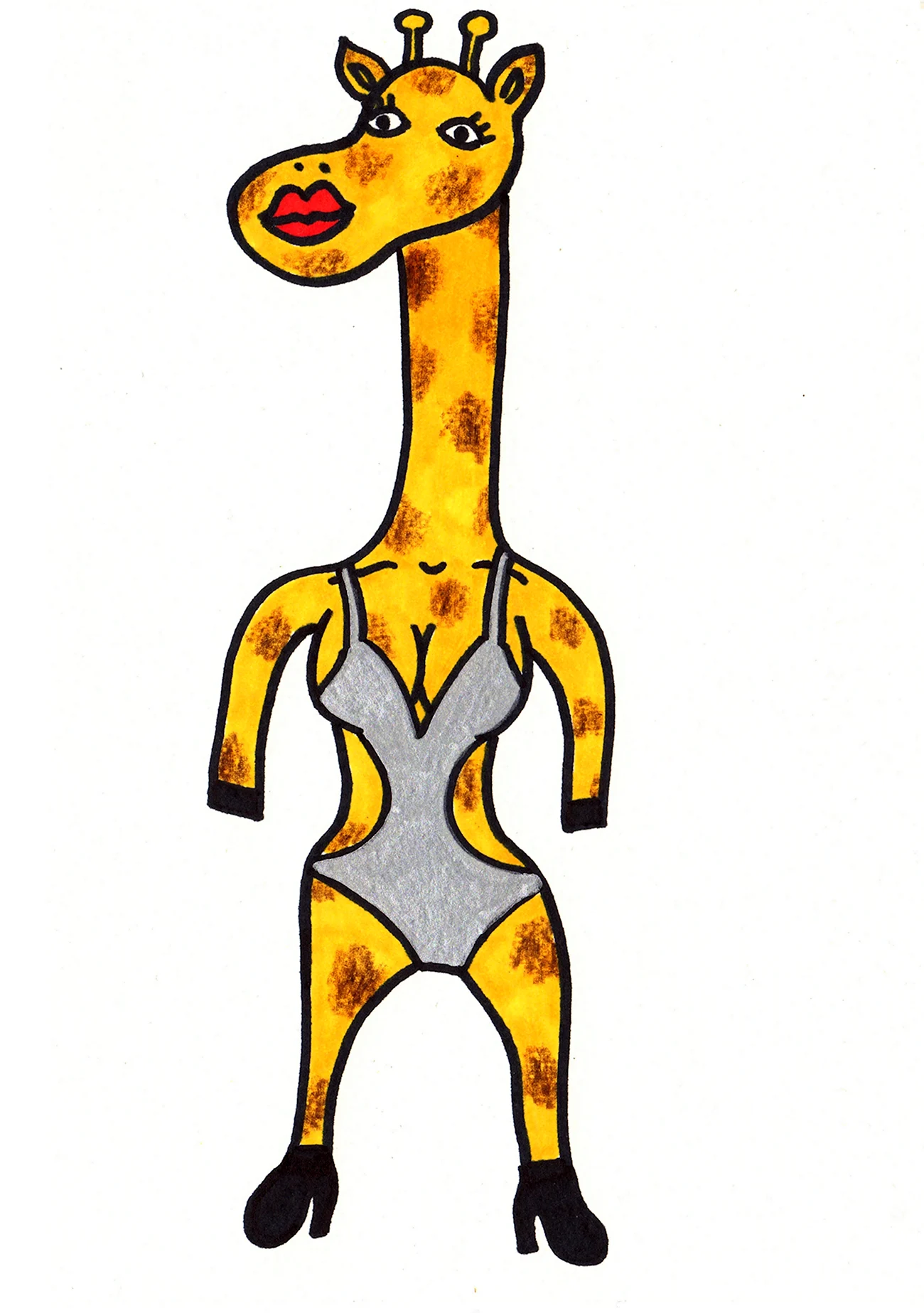 Жираф для срисовки. Для срисовки