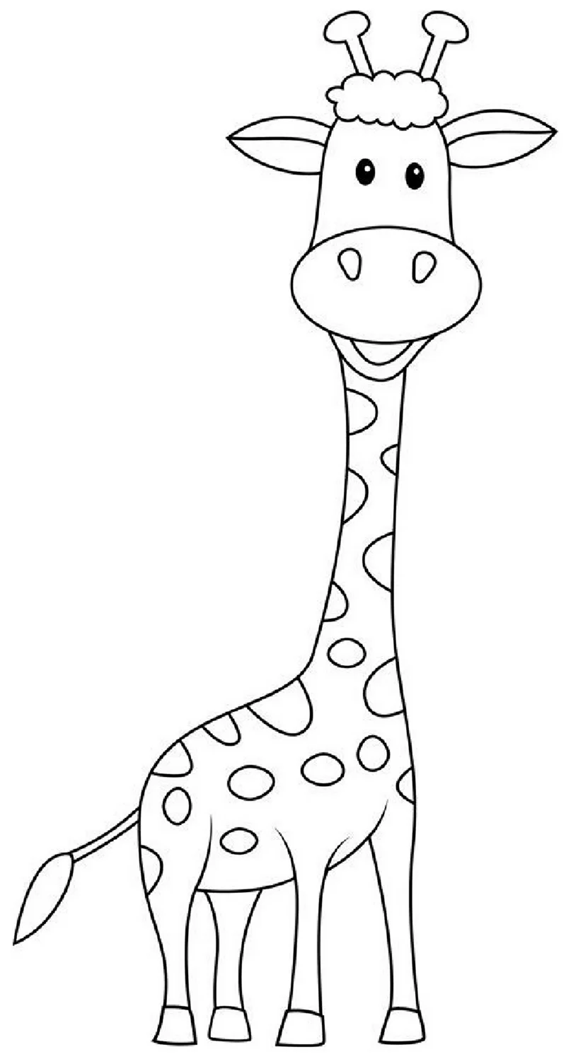 Жираф. Раскраска. Для срисовки