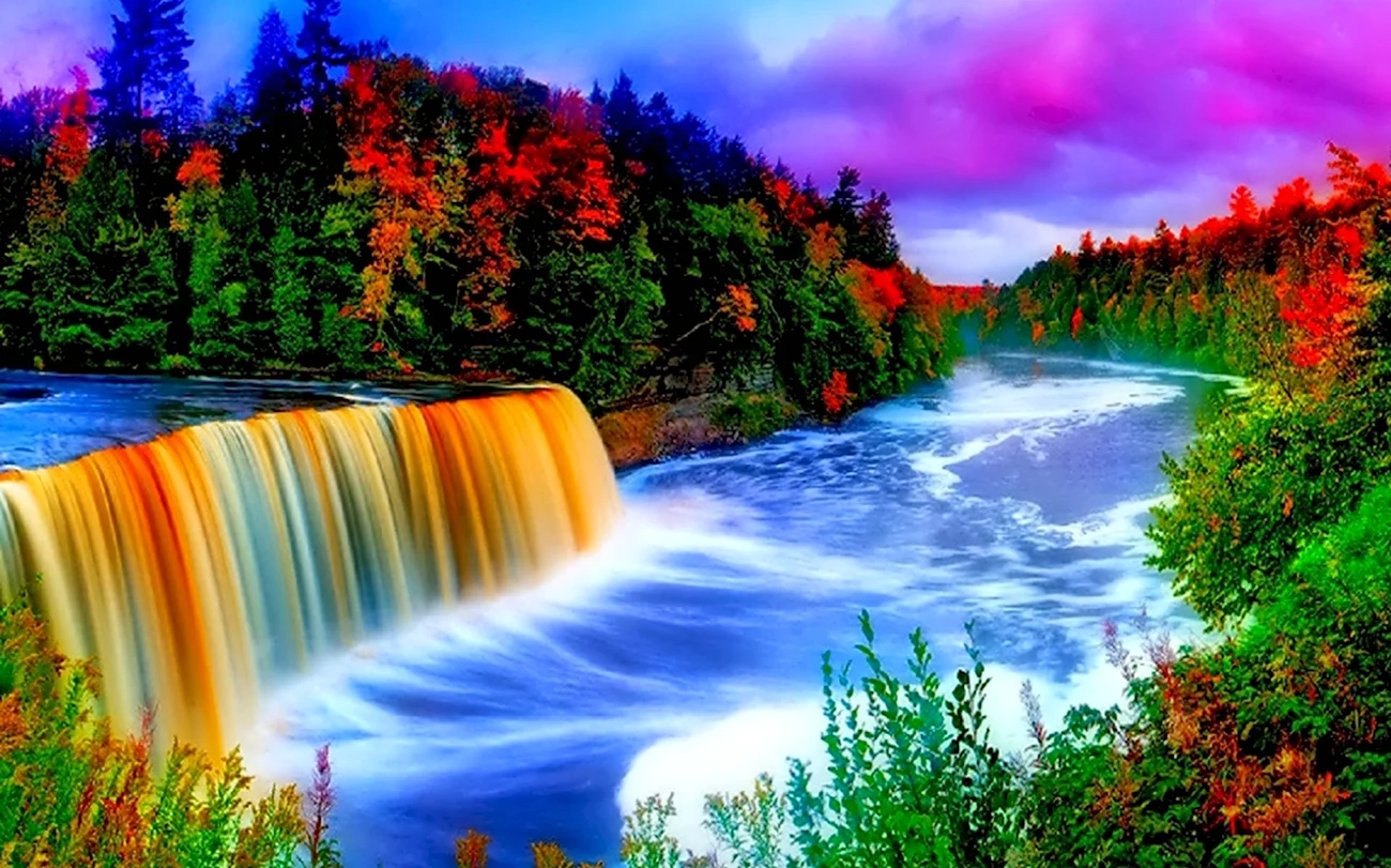 Живая природа водопады. Картинка