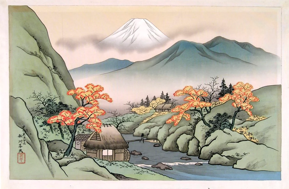 Живопись Японии кайга. Для срисовки