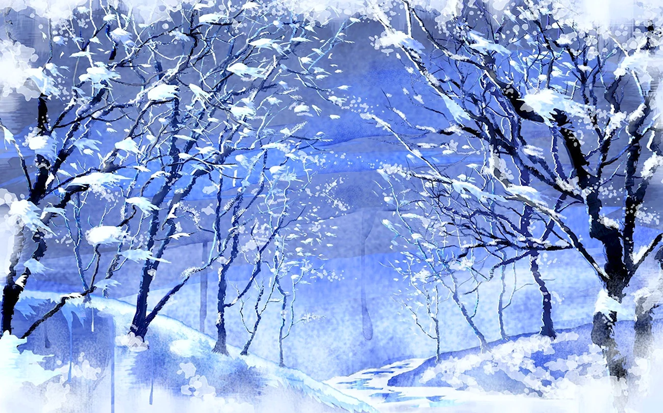 Зима рисунок. Красивая картинка