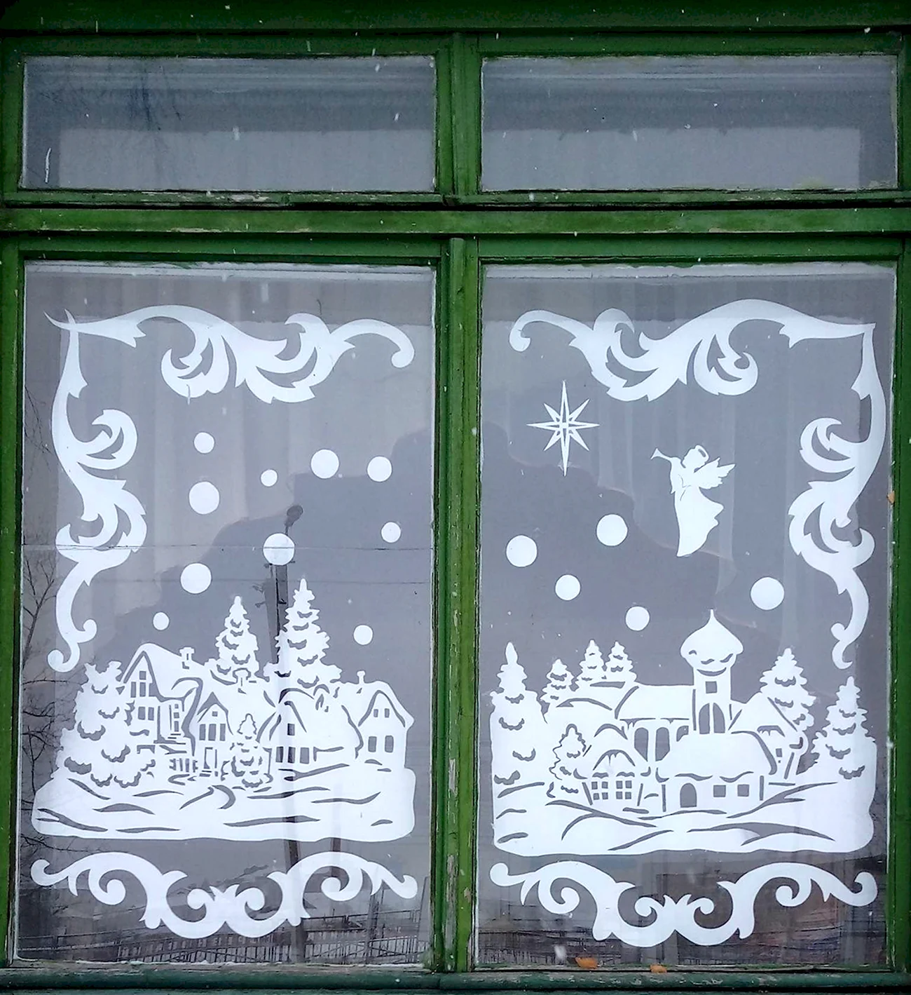 Зимние украшения на окна. Своими руками
