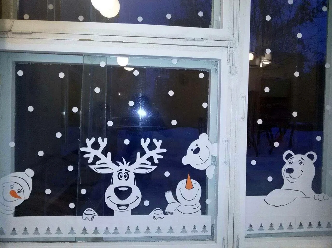 Зимние украшения на окна. Своими руками