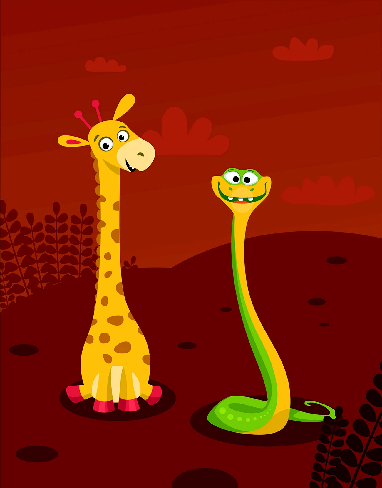 Змея Жираф. Картинка из мультфильма