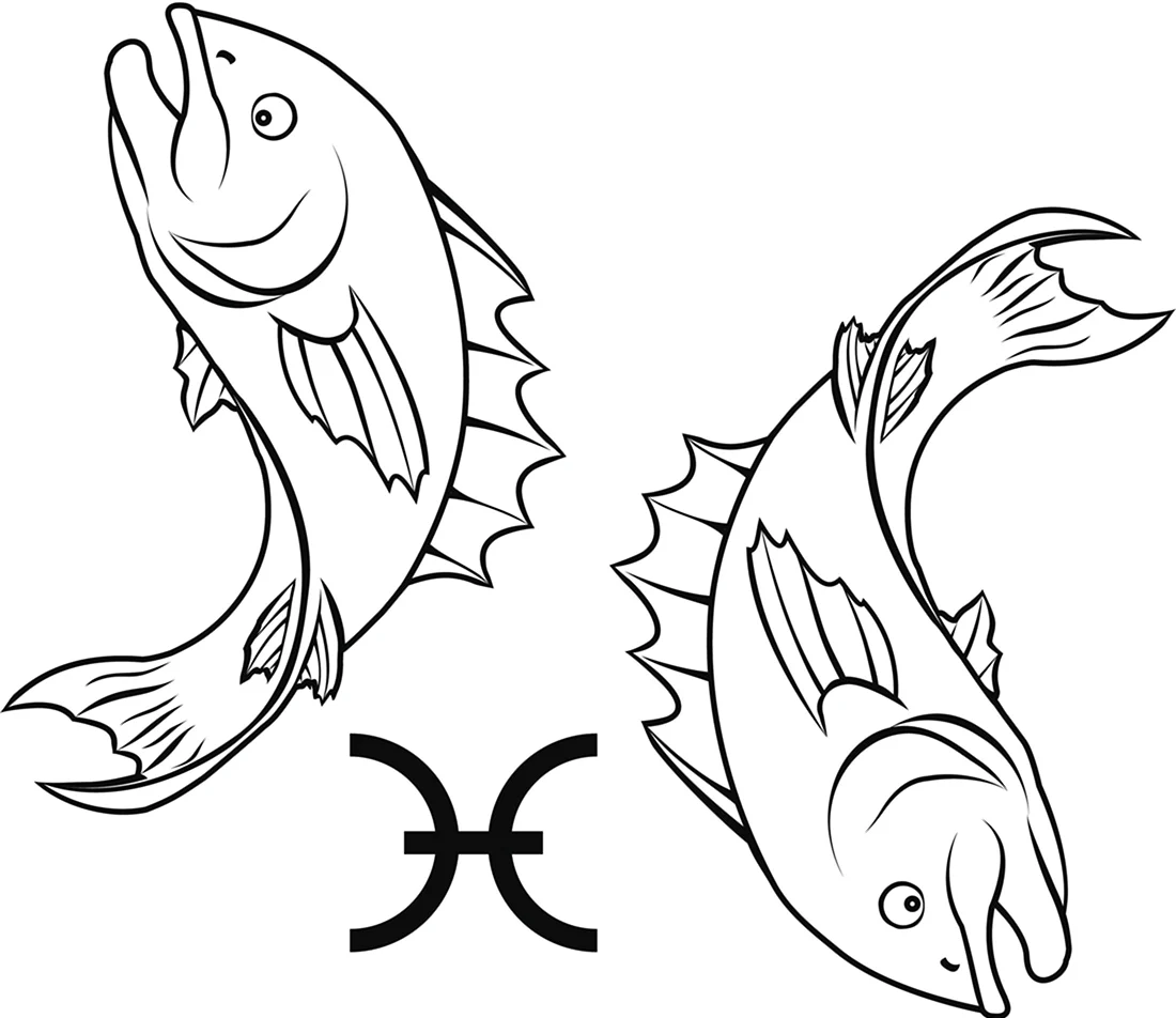 Знак зодиака рыбы для срисовки. Для срисовки