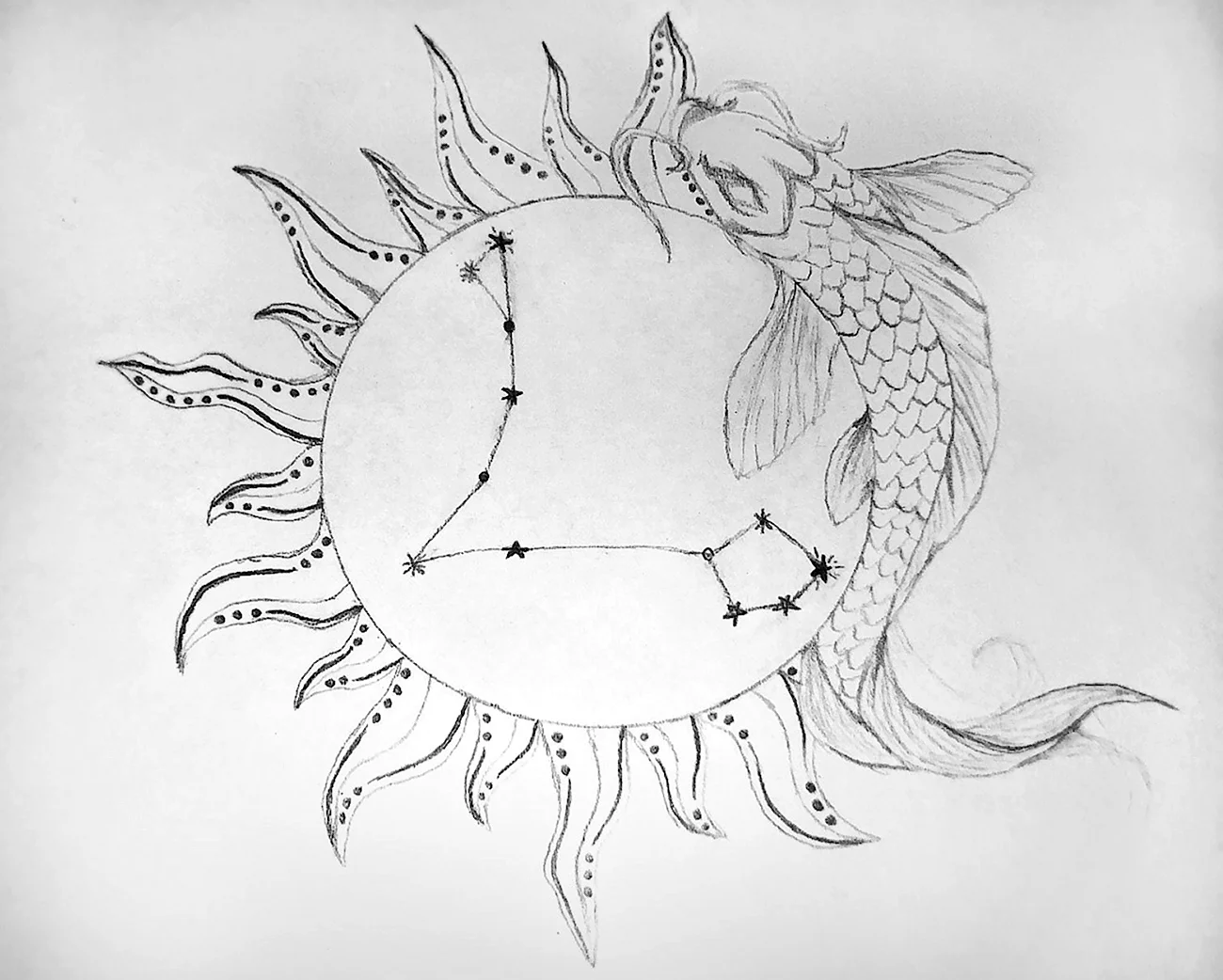 Знак зодиака рыбы рисунок карандашом. Для срисовки
