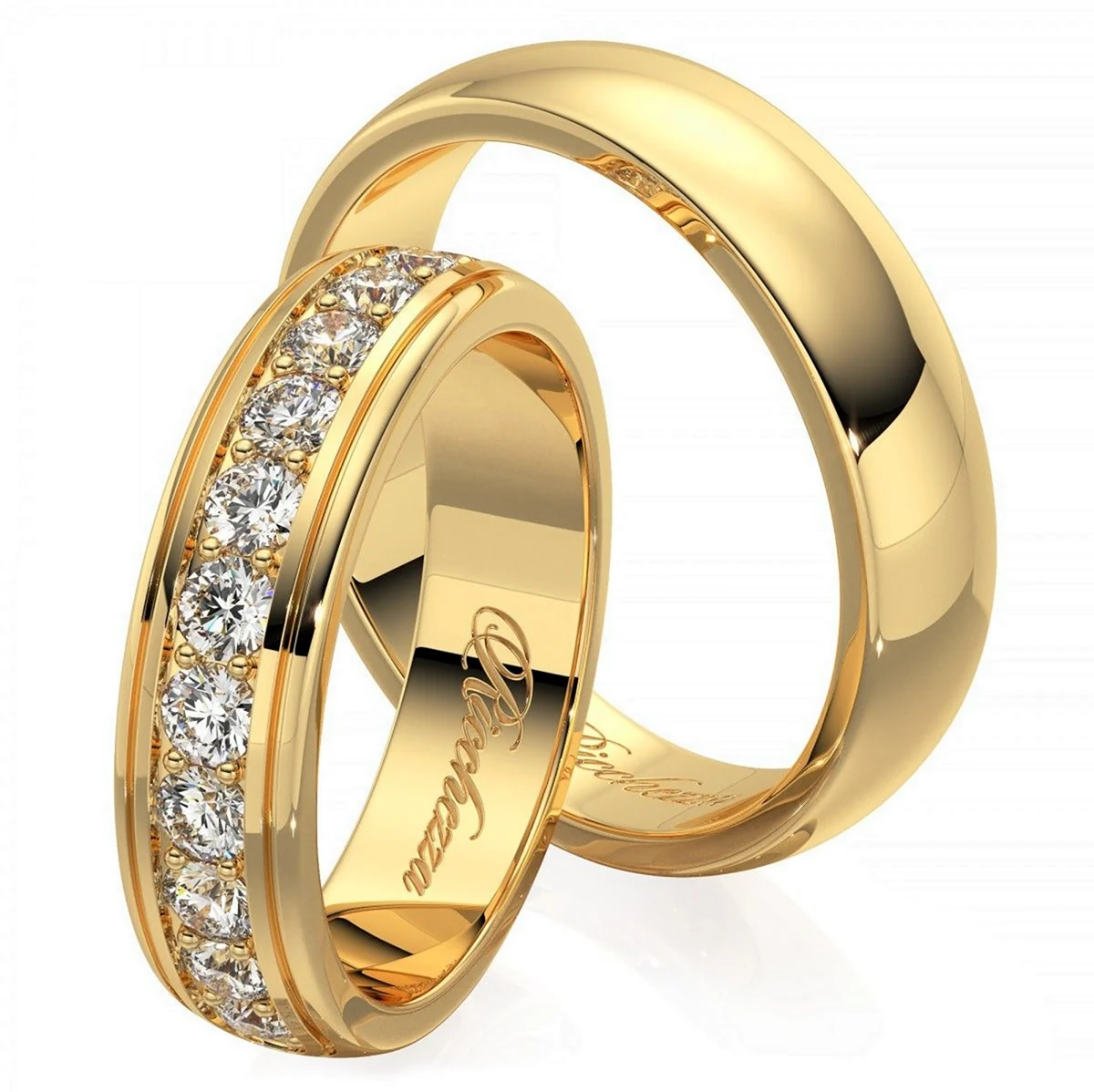 Золотое кольцо обручальное с бриллиантом ми6010067. Красивая картинка