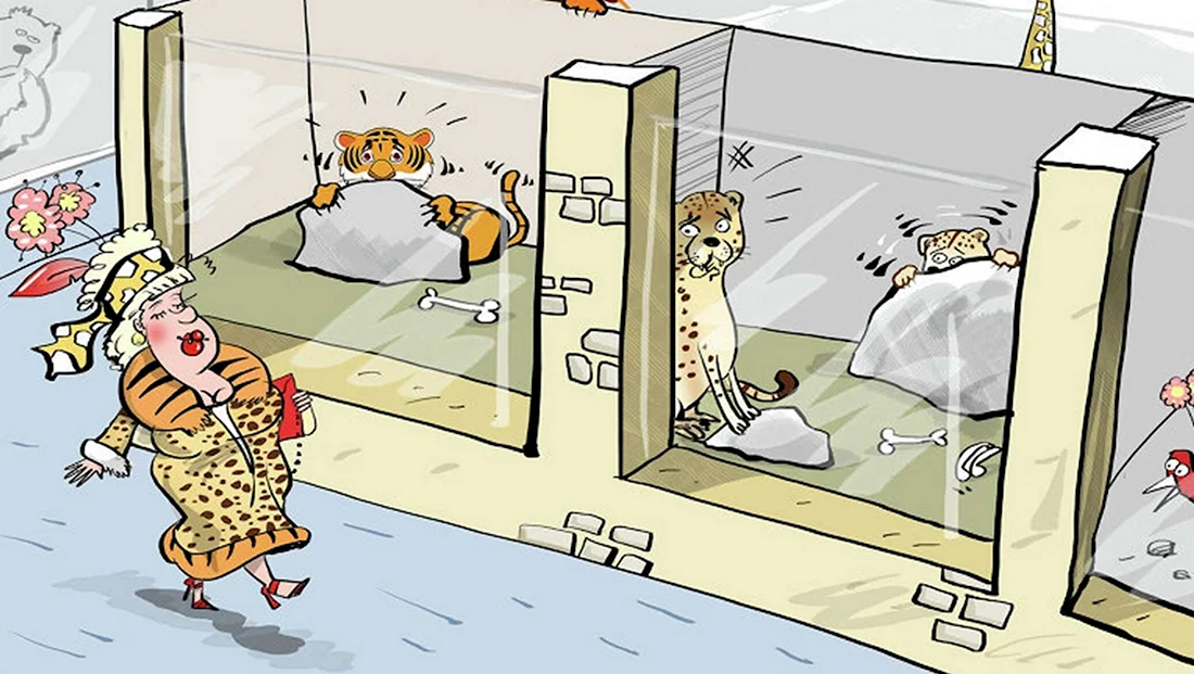Зоопарк карикатура. Анекдот в картинке